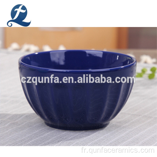 Bol de riz en céramique à vaisselle texturée colorée domestique